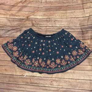 Justice brand  Denim embroidered skirt